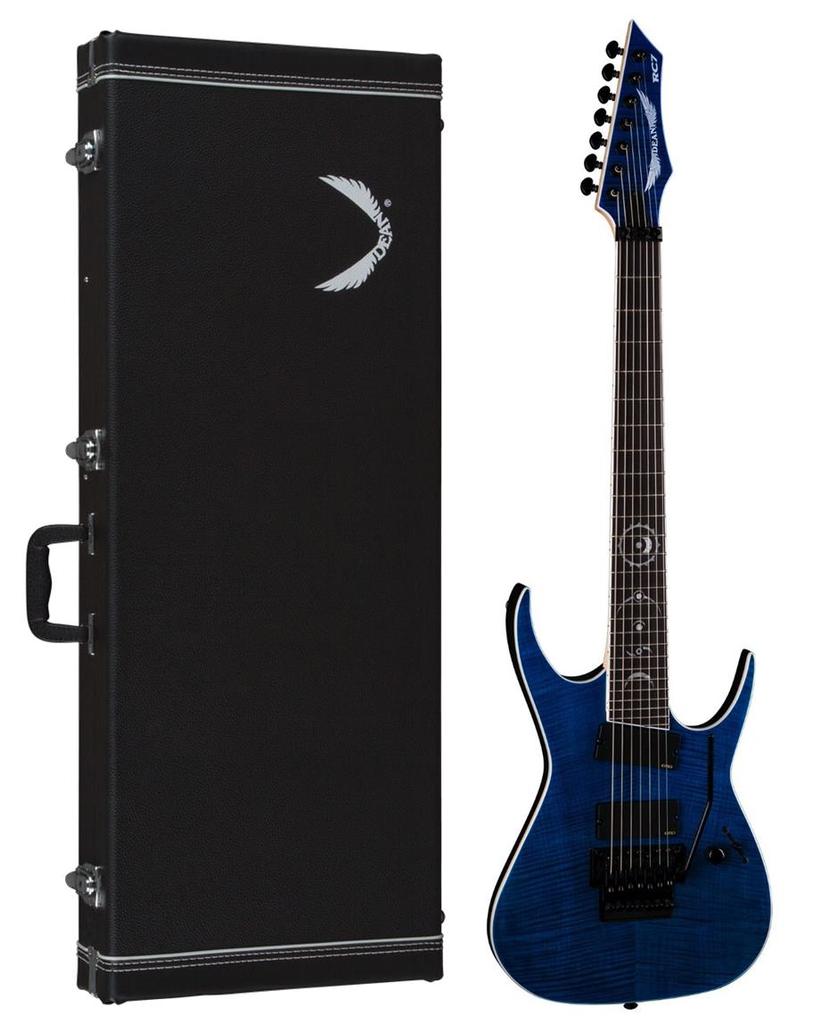Dean RC7X FM TBL 7-String Solid-Body Electric Guitar, Blue