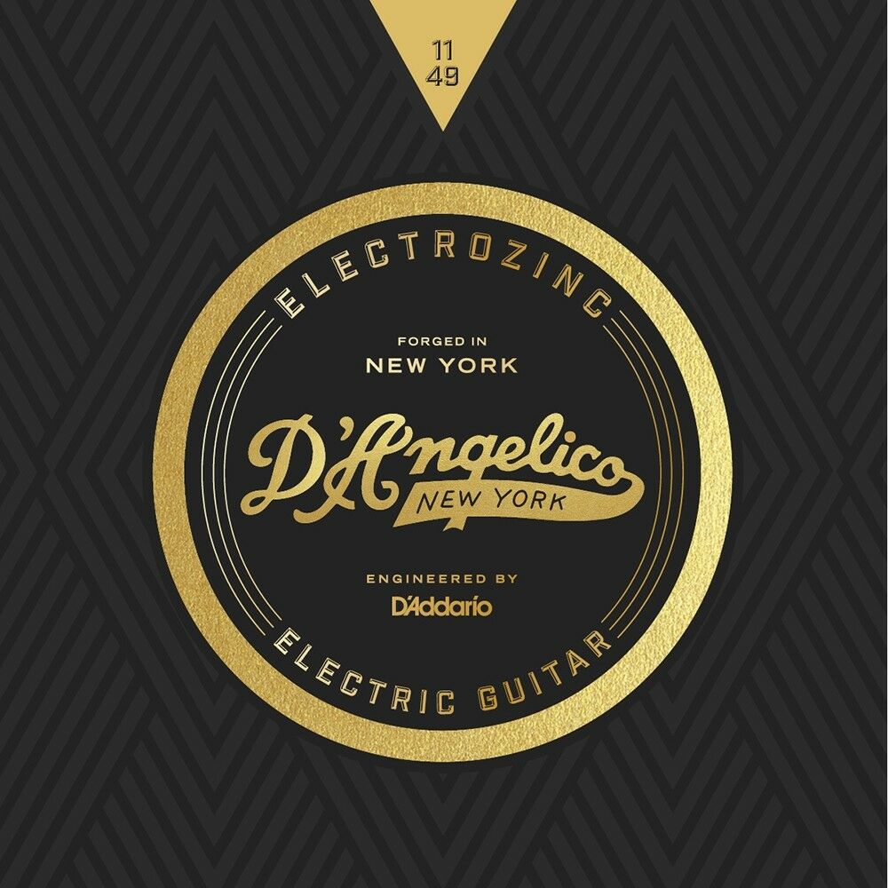 D'Angelico DAR1149 Electrozinc Rock Electric Guitar Strings, Medium (11-49)