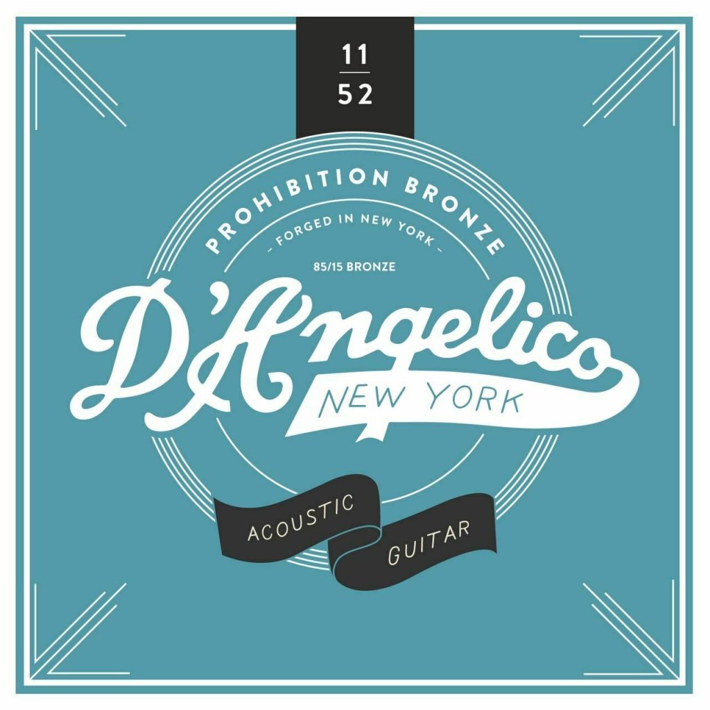 D'Angelico DAPB1152 Prohibition Bronze Acoustic Guitar Strings - 11-52