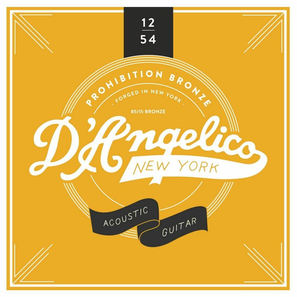D'Angelico DAPB1254 Prohibition Bronze Acoustic Guitar Strings - 12-54