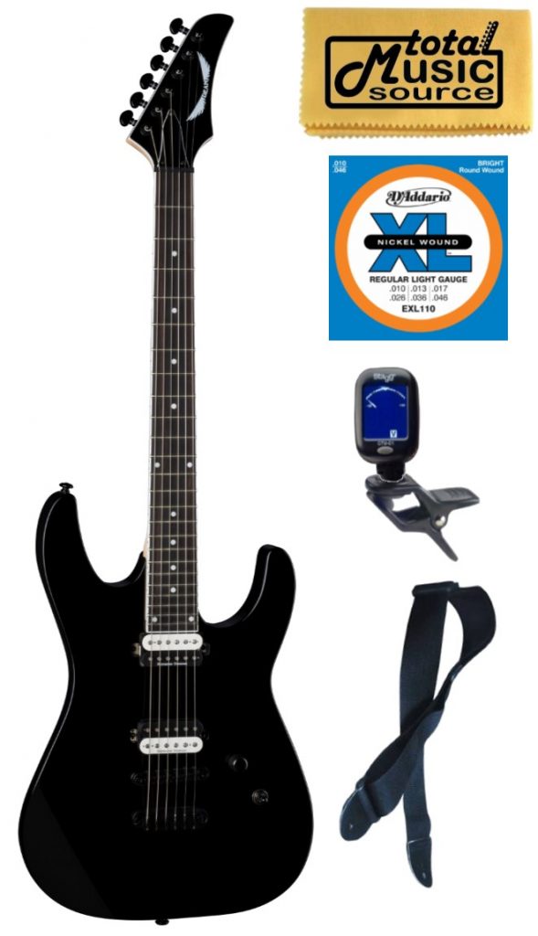 Dean MD24 CBK Modern Select Series Electric Guitar, Classic Black, Bundle