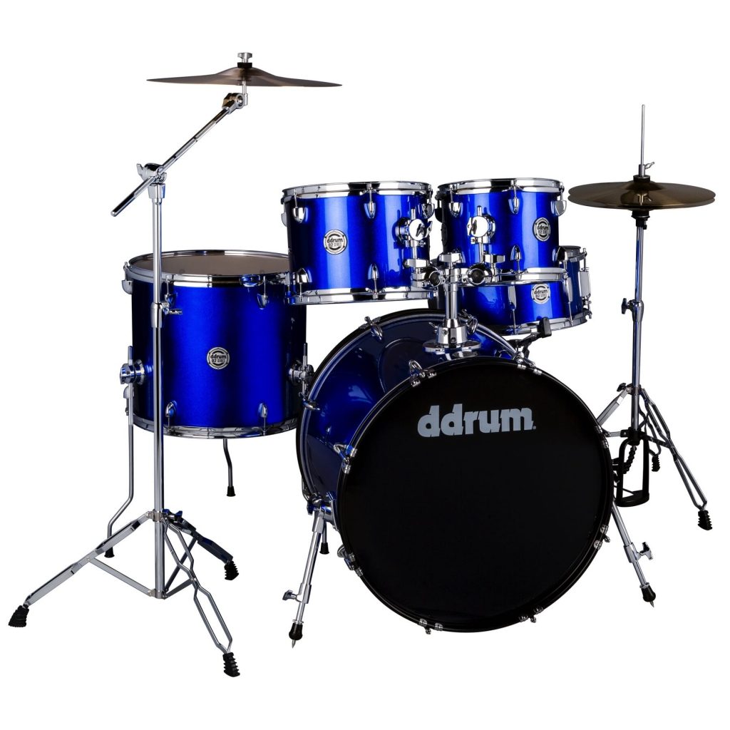 D2 5-piece Complete Drum Kit Cobalt Blue with Stands, Pedal, Cymbals and Throne