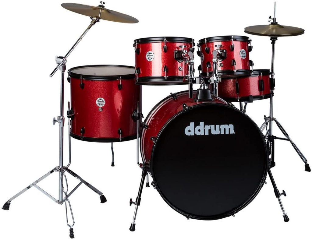 ddrum D2 Player Series Complete Drum Set with Cymbals, Red Sparkle