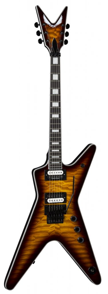 Dean ML Select Quilt Top Floyd Rose Electric Guitar, Trans Brazilia, ML SEL F QM TBZ