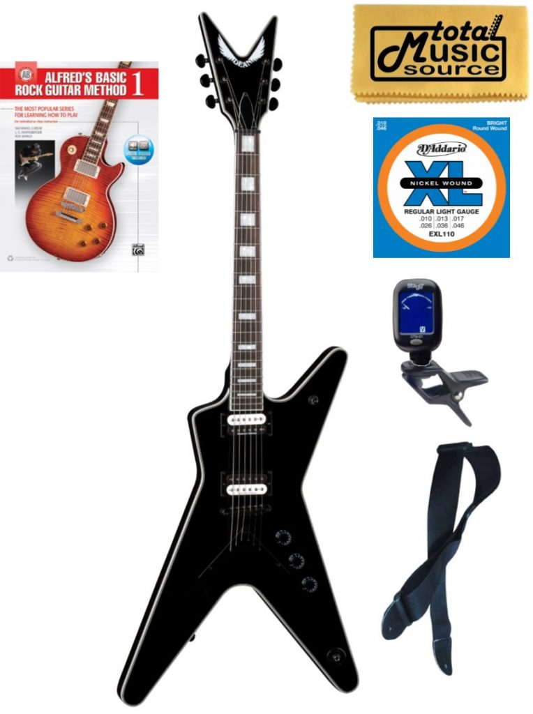 Dean ML Select Electric Guitar, Classic Black, ML SEL CBK, Book Bundle