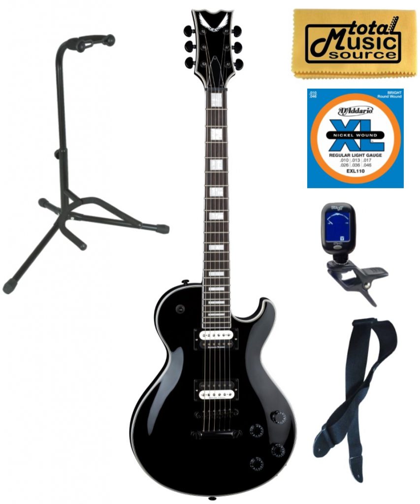 Dean TB SEL CBK Thoroughbred Select Electric Guitar, Classic Black, Stand Bundle