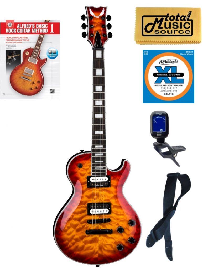Dean TB SEL QM TCS Thoroughbred Select Quilt Top Guitar, Book Bundle