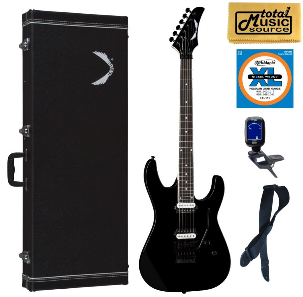 Dean Modern 24 Select Floyd Electric Guitar, Classic Black, Hard Case Bundle