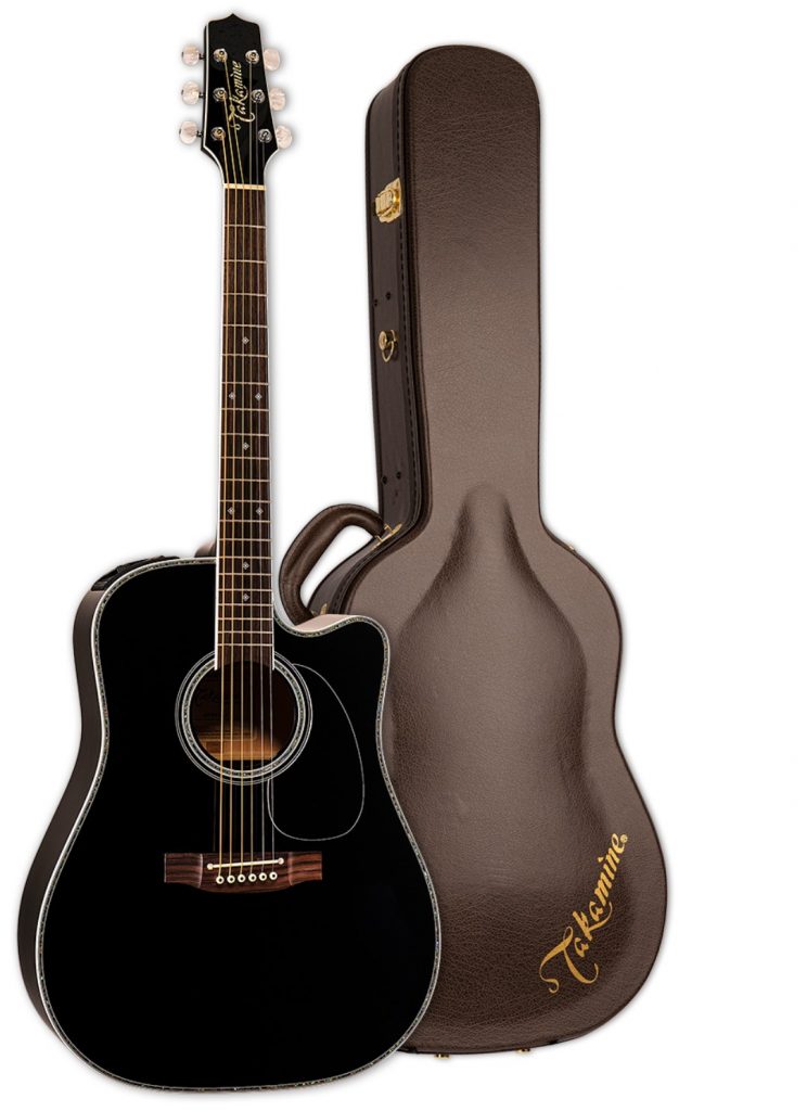 Takamine EF341DX Dreadnought Acoustic-Electric Guitar - Black