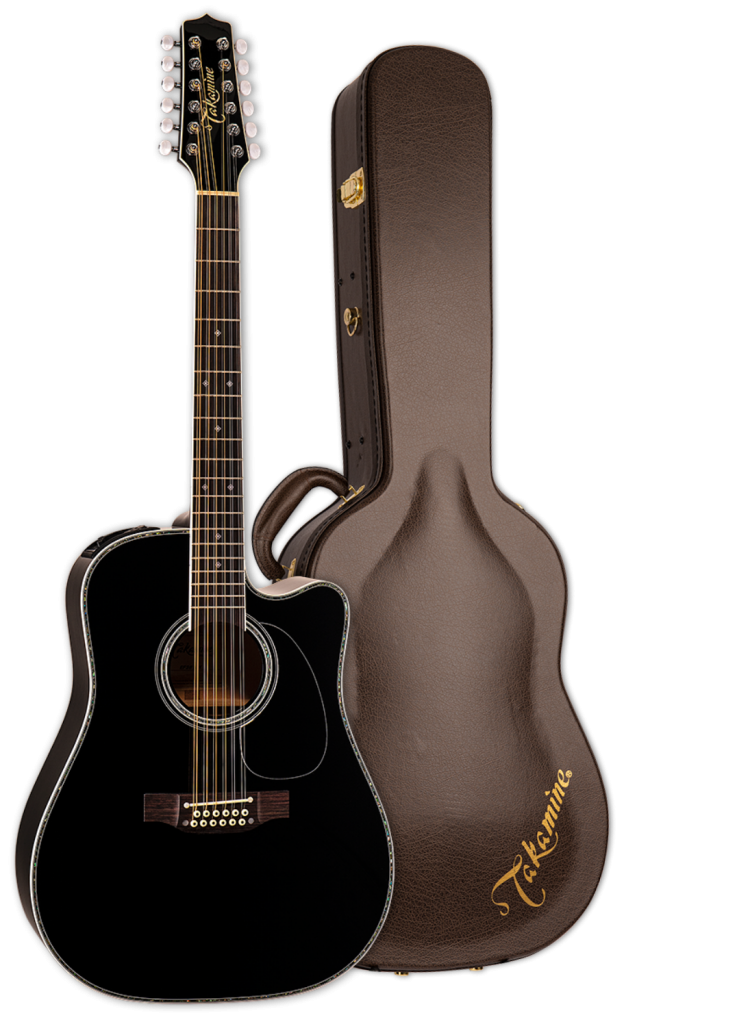 Takamine EF381DX Dreadnought Acoustic-Electric Guitar - Black with Maple
