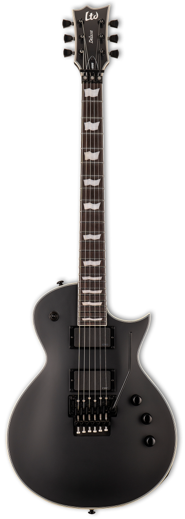 ESP LTD EC-1000FR Guitar, Floyd Rose Trem, Macassar Ebony Fretboard, Black Satin