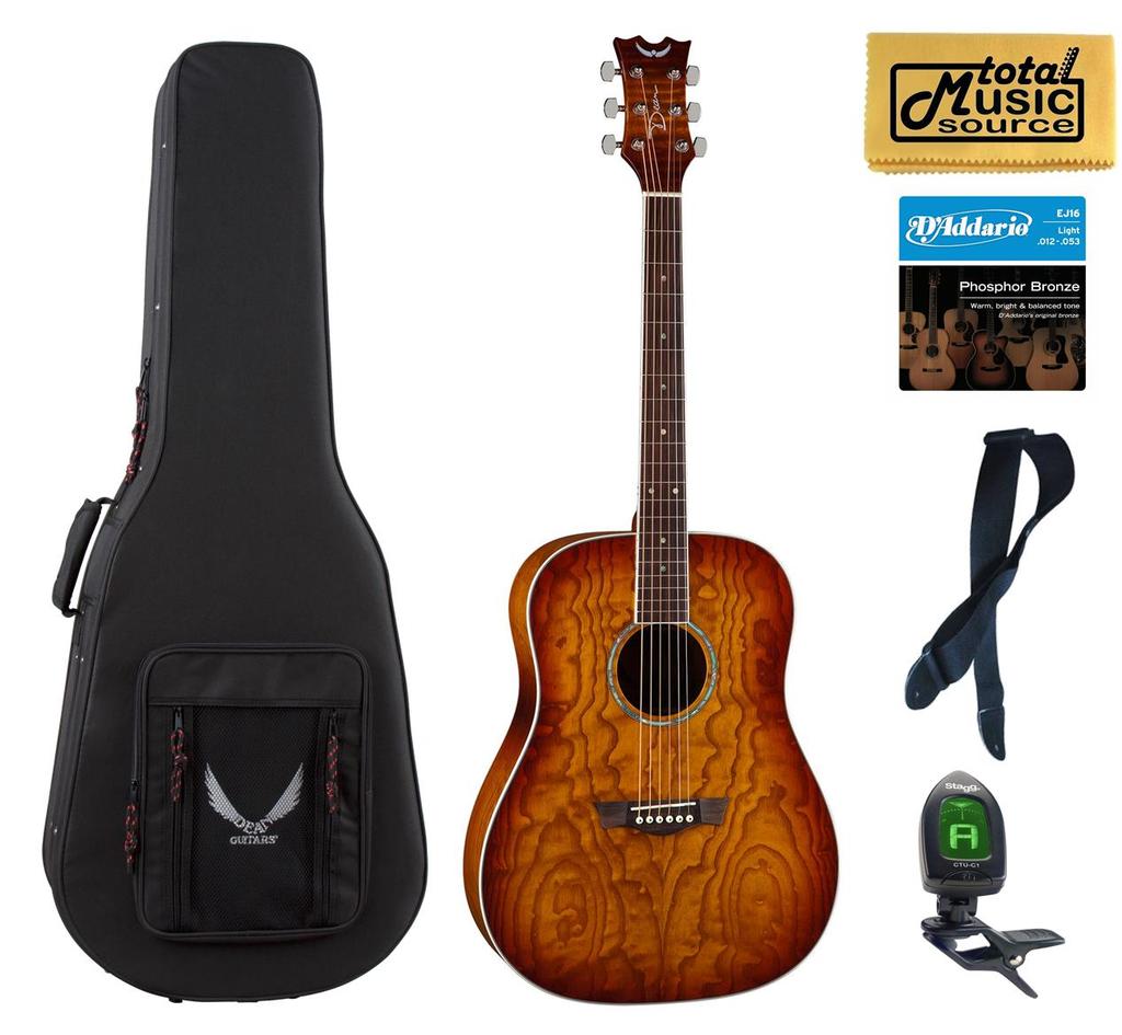 Dean Guitars AX DQA TSB LLPACK  Acoustic Guitar Lightweight Case Bundle