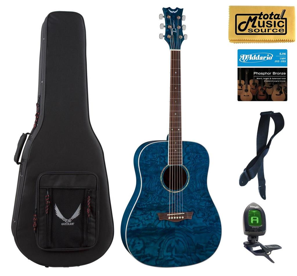 Dean Guitars AX DQA TBL LLPACK  Acoustic Guitar Lightweight Case Bundle