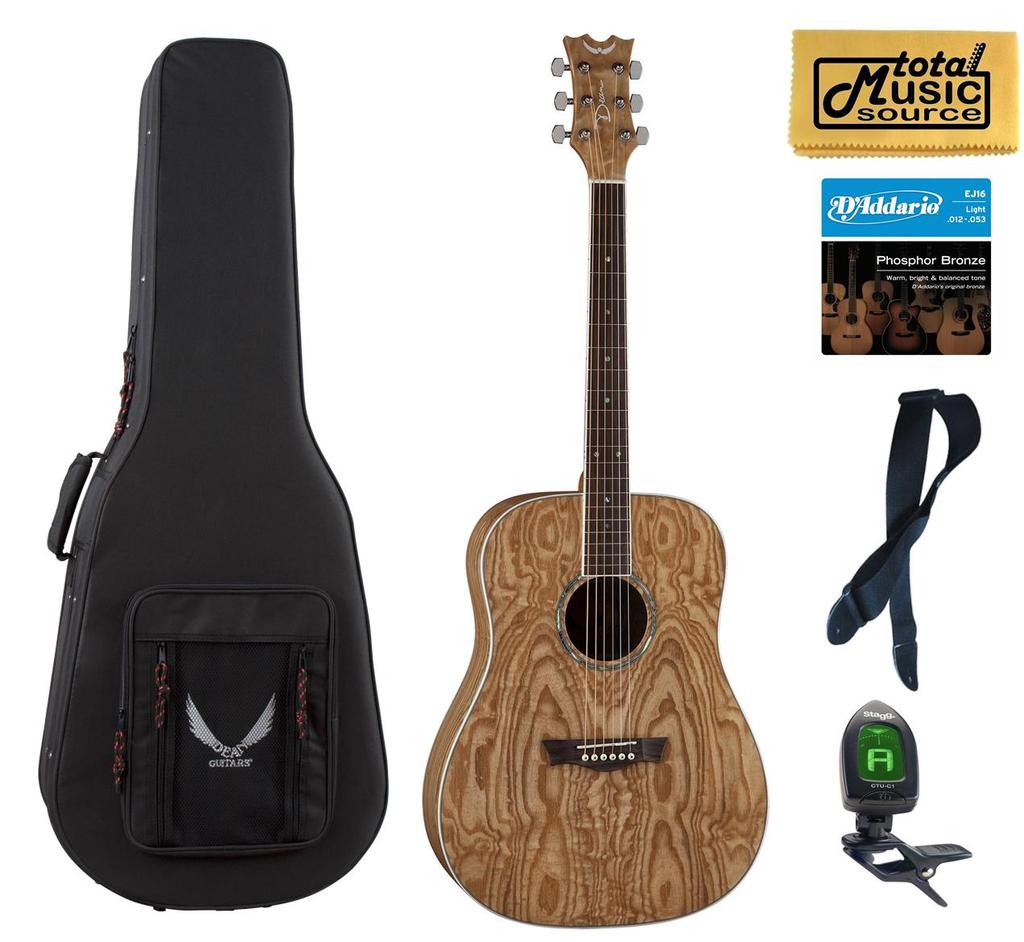 Dean Guitars AX DQA GN  LLPACK  Acoustic Guitar Lightweight Case Bundle
