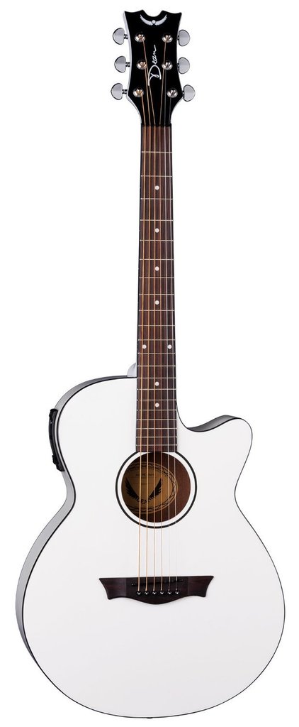 Dean AXcess Performer Acoustic/Electric Guitar, White, AX PE CWH