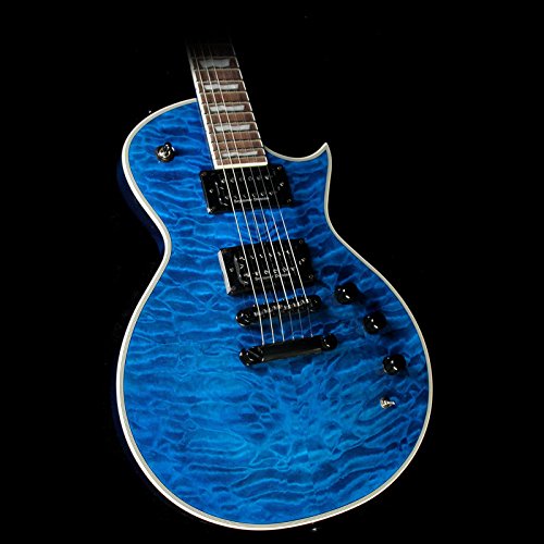 ESP LTD EC-1000 PIEZO QM See-thru Blue Electric Guitar (LEC1000PIEZOQMSTB)