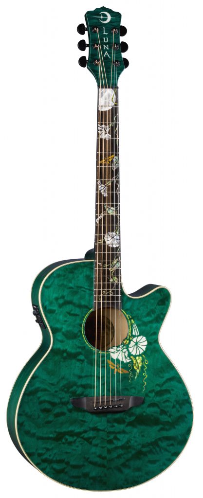 Luna FLO MOON CUST Flora Series Moonflower Custom Folk Acoustic-Electric Guitar