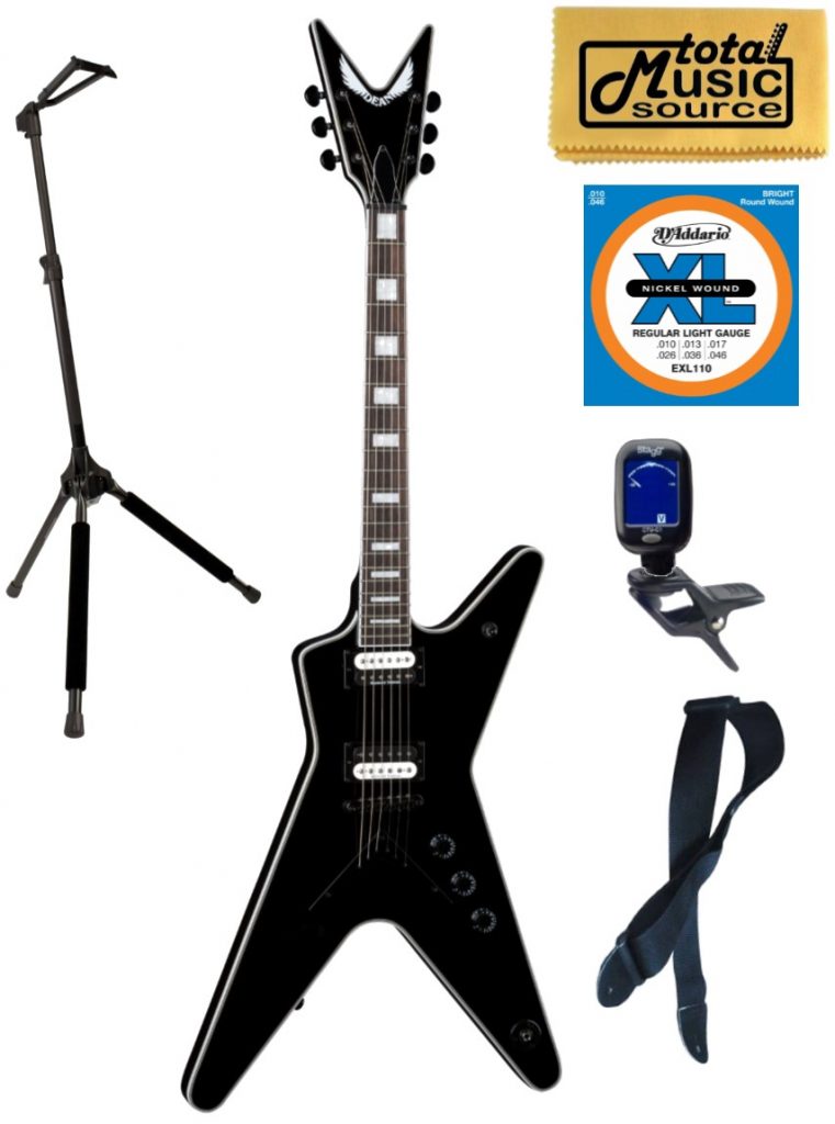 Dean ML Select Electric Guitar, Classic Black, ML SEL CBK, Stand Bundle