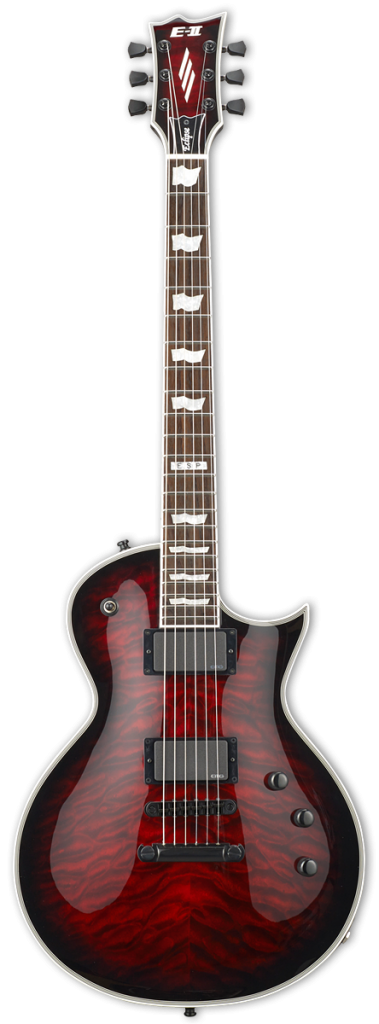 ESP Eclipse QM STBCSB E-II Electric Guitar,See Thru Black Cherry Finish, W/ Case