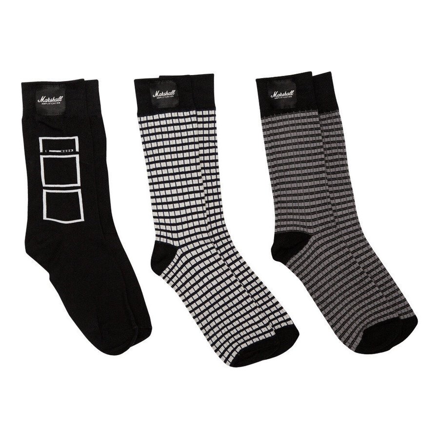 Marshall Amps 3-pack Novelty Crew Socks, Size 7-12
