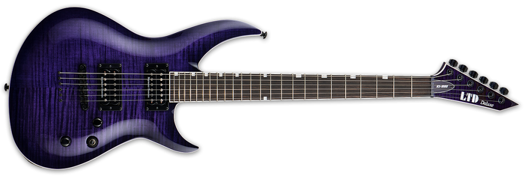 ESP LTD H3-1000 Flame Maple Electric Guitar in See Thru Purple Sunburst