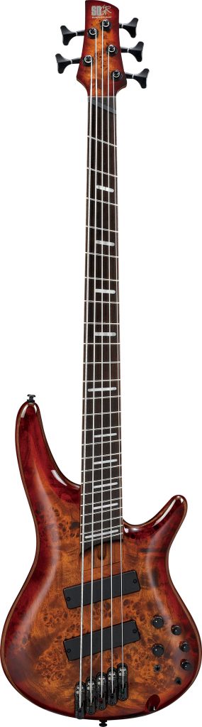 Ibanez SRMS805 5-String Electric Bass Guitar (Brown Topaz Burst)