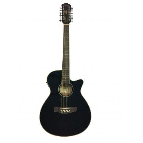 Ibanez 12 String Acoustic Electric Guitar AEG1812II BK Black Finish