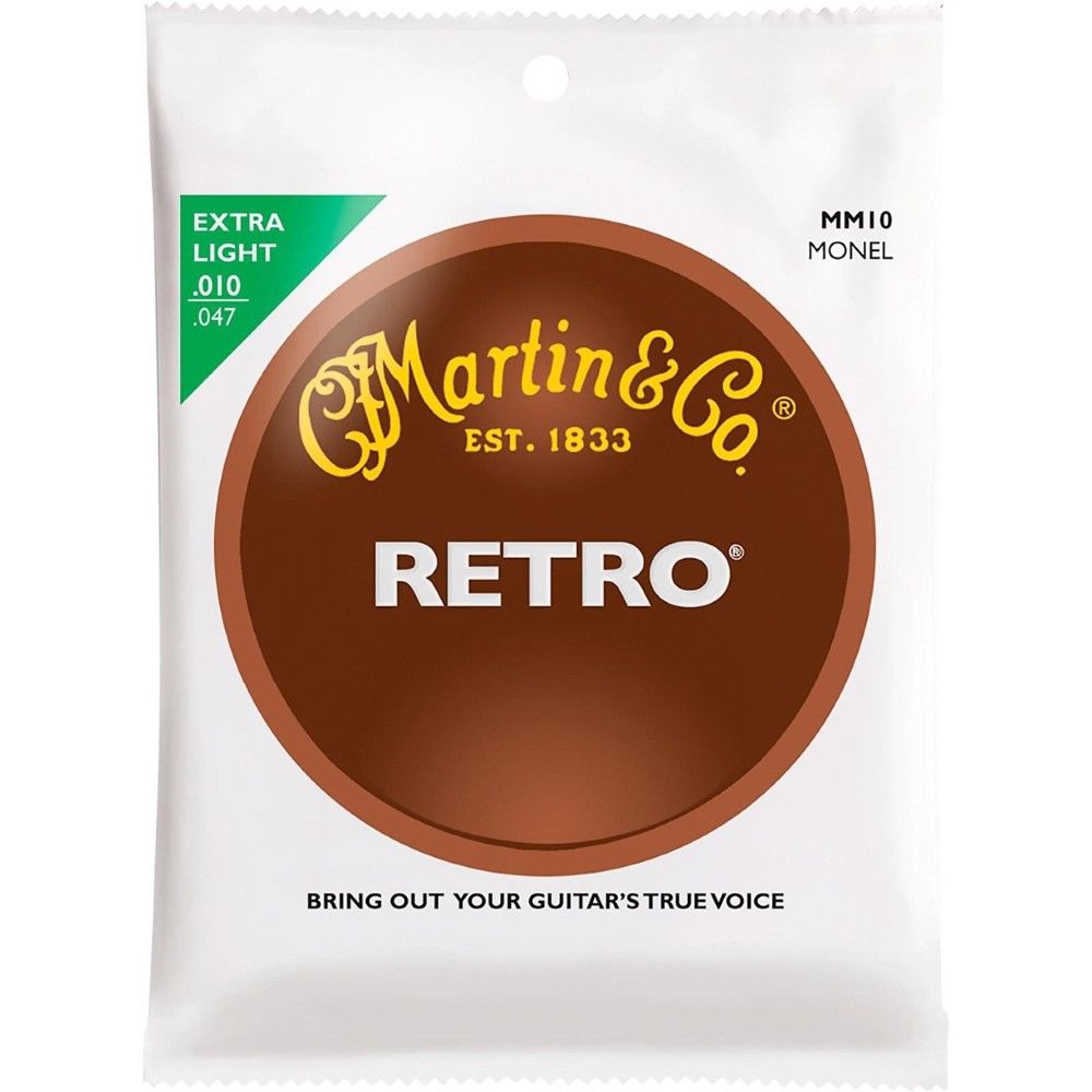 Martin Retro Acoustic Guitar Strings - .010-.047 Extra Light, MM10X