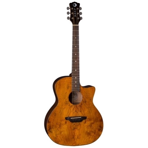 Luna Grand Auditorium Gypsy Exotic Spalted Top Gloss Acoustic Guitar, GYP SPALT