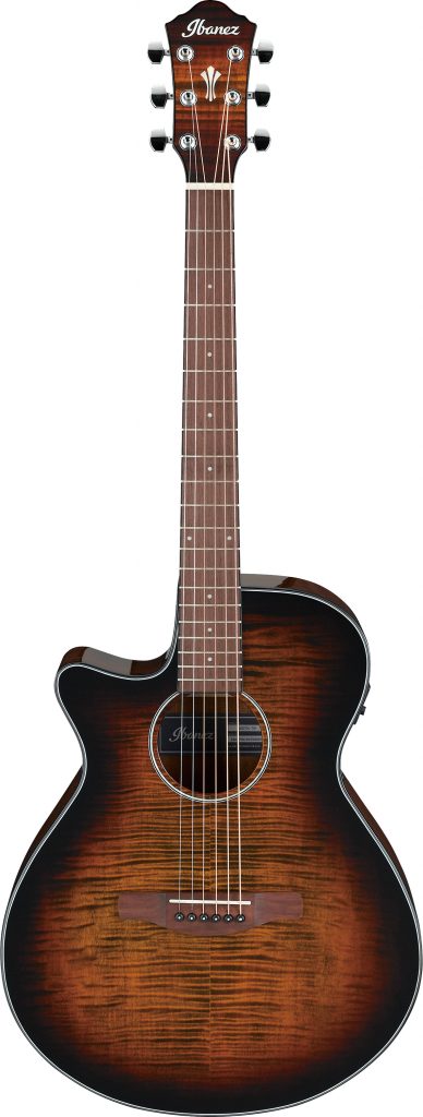 Ibanez AEG70LTIH Left Handed Acoustic Electric Guitar In Tiger Burst High Gloss