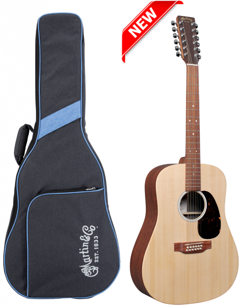 Martin D-X2E 12-String Dreadnought Acoustic-Electric Guitar Natural w/ Bag