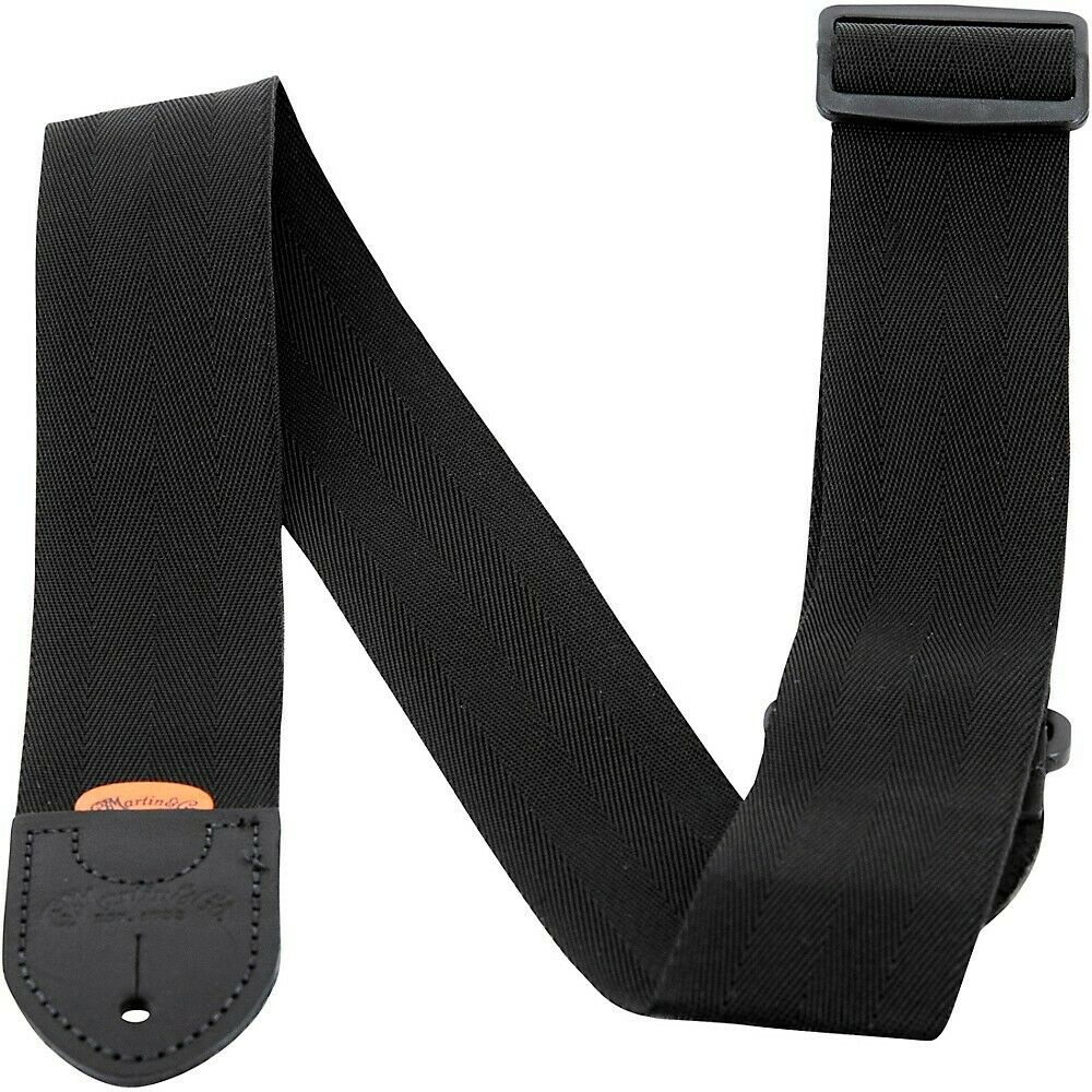 Martin Guitars 18A0103 Nylon Guitar Bass Strap with Leather Ends, Black