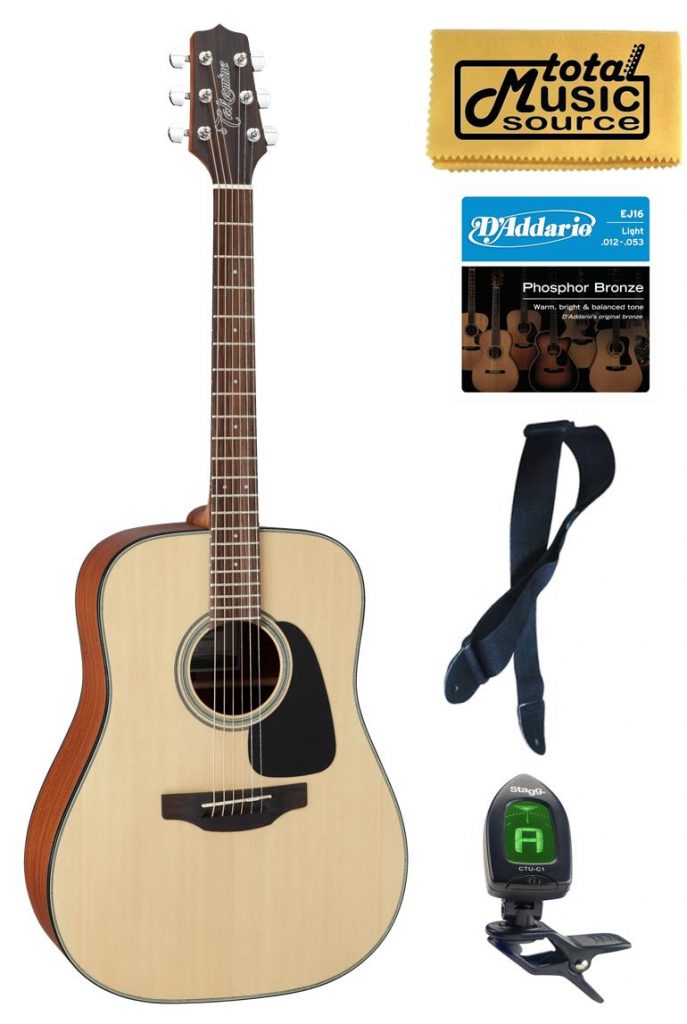 Takamine GD10-NS Acoustic Guitar, Natural, Bundle