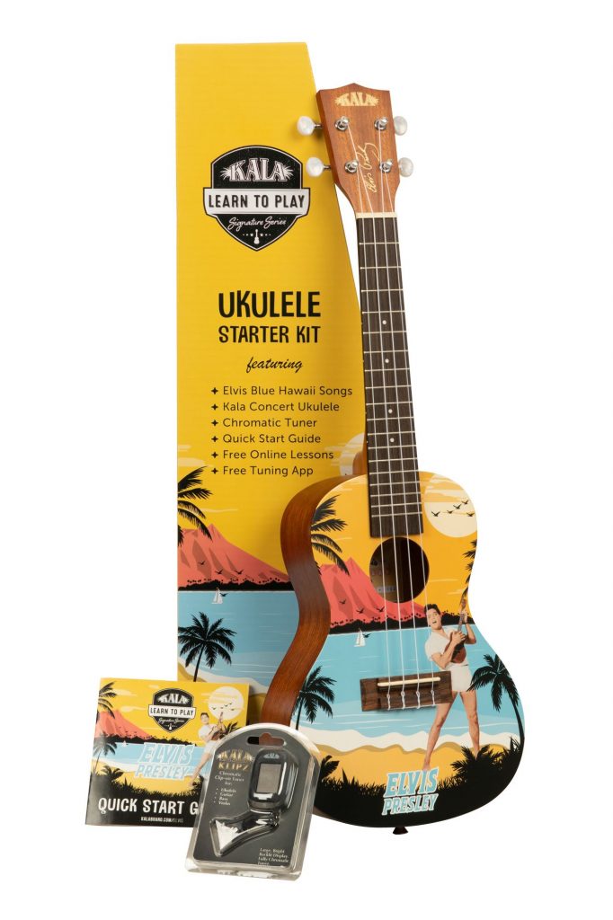 Kala Elvis Blue Hawaii Learn To Play Concert Ukulele Kit, KALA-LTP-C-EBH