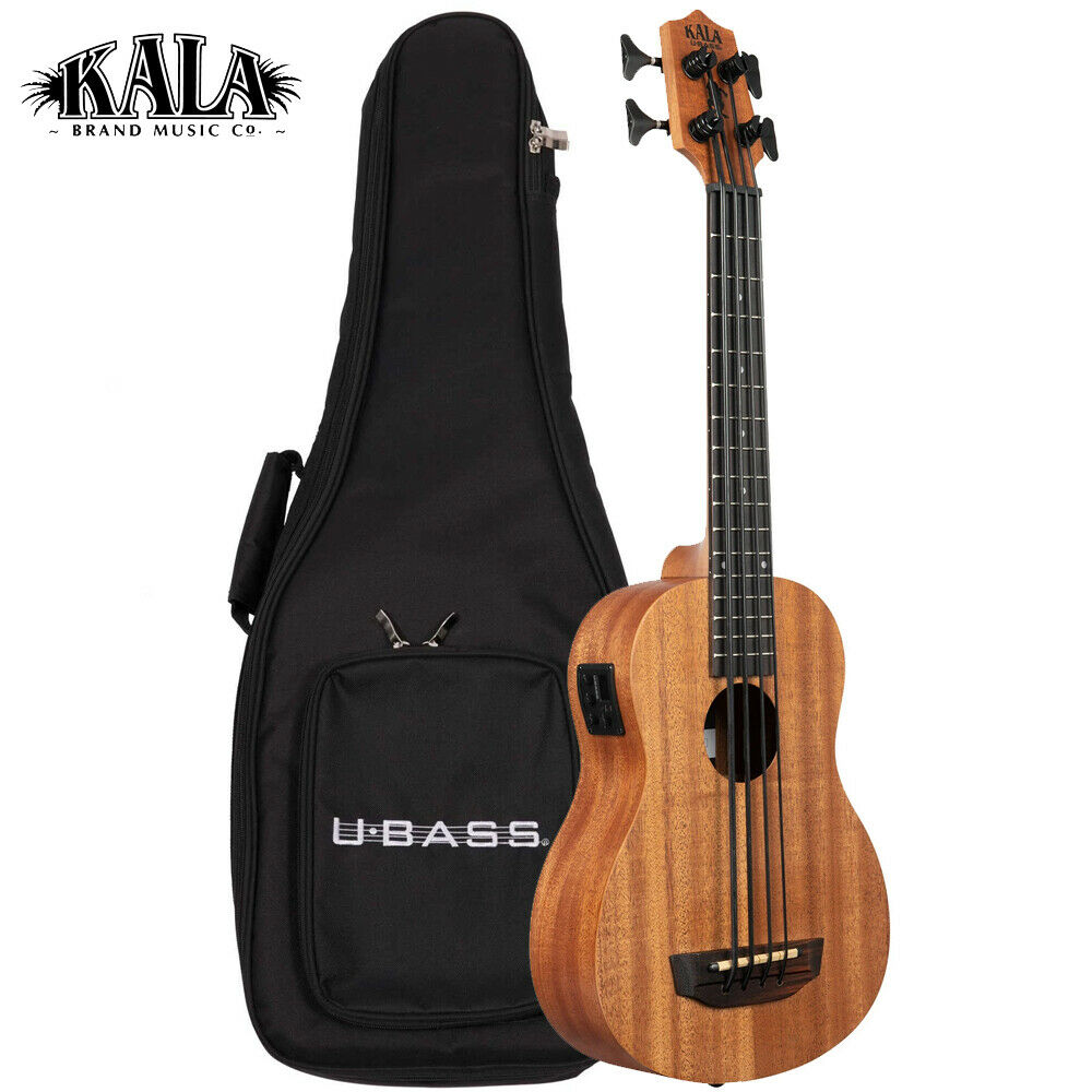 Kala U-BASS NOMAD Mahogany Acoustic Electric Bass Ukulele with Padded Bag