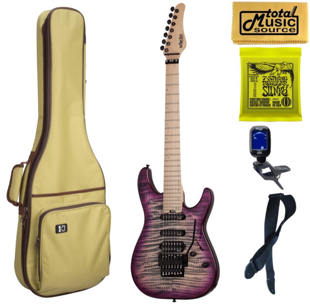 Schecter 1278 Sun Valley Super Shredder III 7 String Guitar, W/ Tweed Gig Bag, Aurora Burst