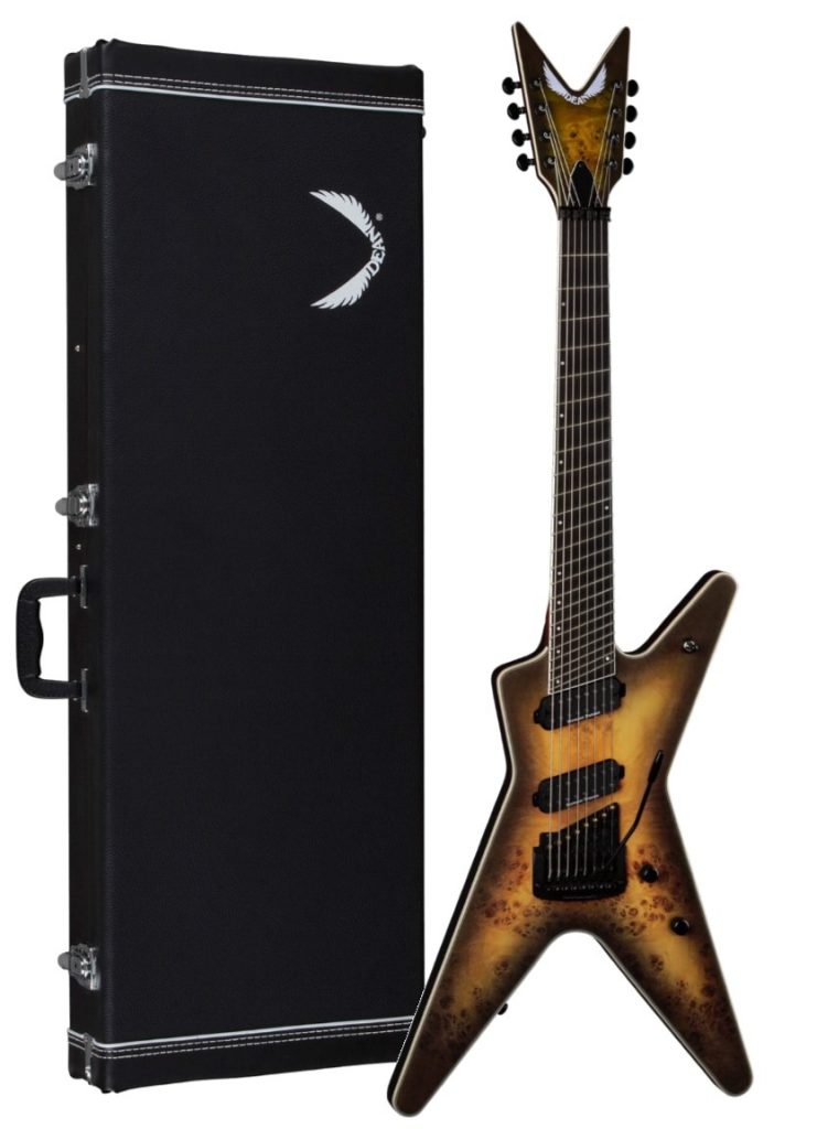 Dean ML 8 String Select Multiscale Kahler Guitar, Ebony, Satin Natural Black Burst