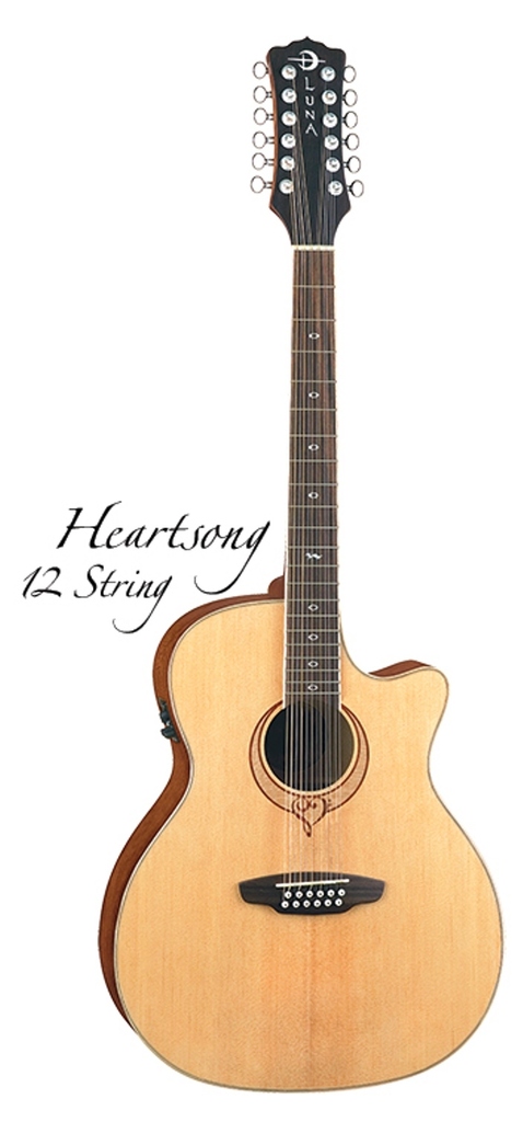Luna Guitars Heartsong Series Acoustic Electric Guitar, SONG12