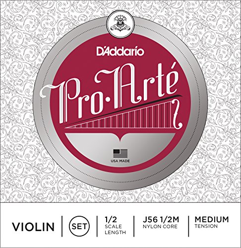 D'Addario J56 1/2M Pro-Arte Nylon violin Strings, Medium