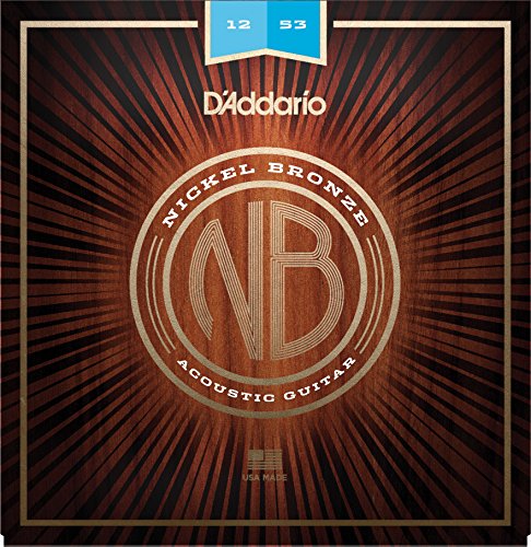 D'Addario Nickel Bronze Acoustic Guitar Strings, Light, NB1253
