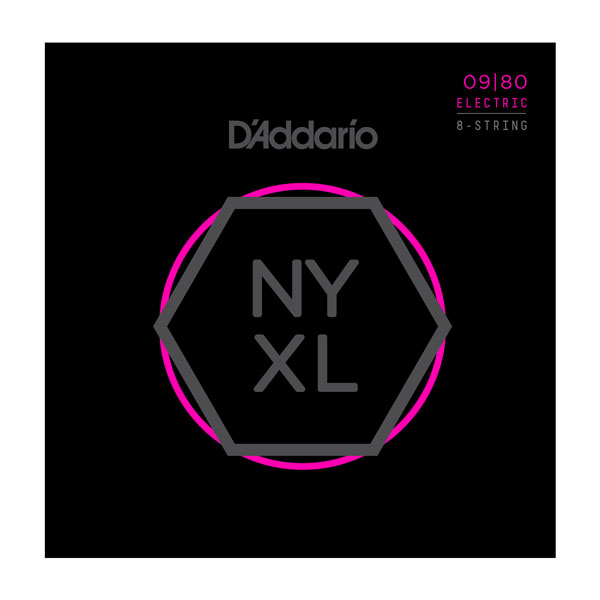 D’Addario NYXL0980 Nickel Plated Electric Guitar Strings,Super Light,8-String,09-80
