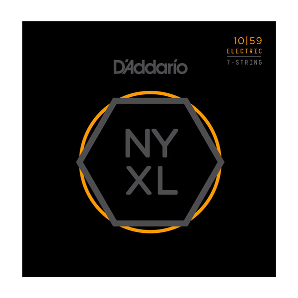 D’Addario NYXL1059 Nickel Plated Electric Guitar Strings, Regular Light,7-String,10-59