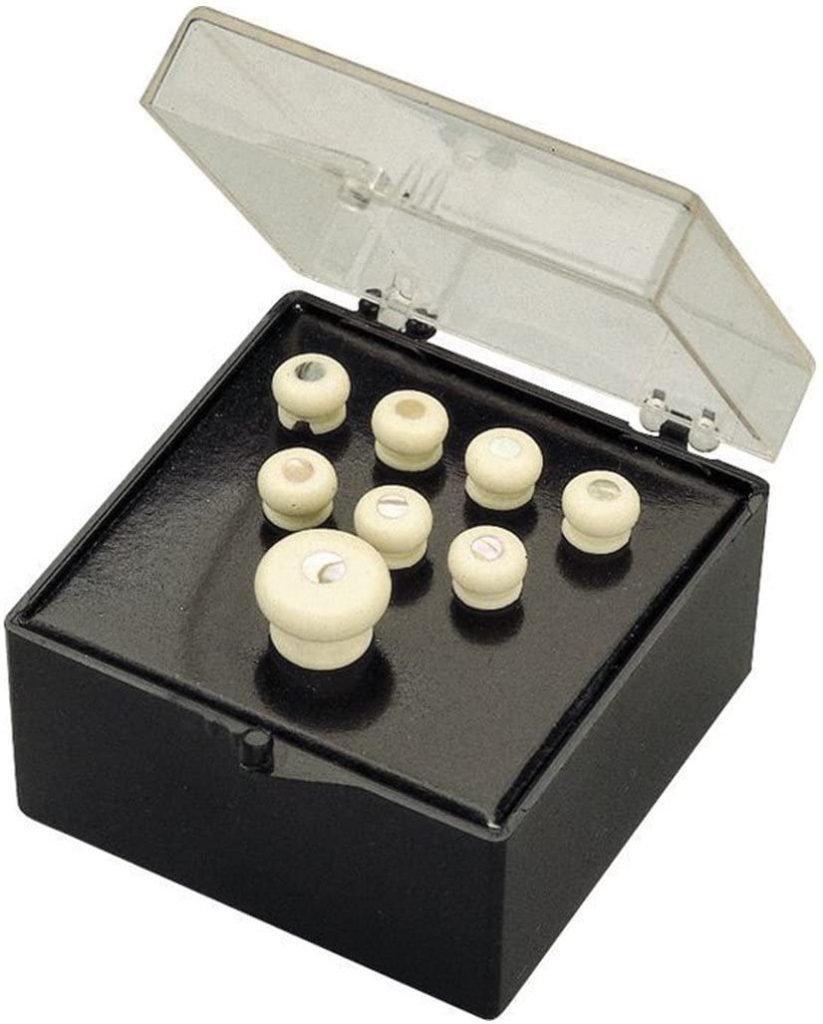 Martin Bridge and End Pin Set, White with Tortoise Inlay, 18APP45