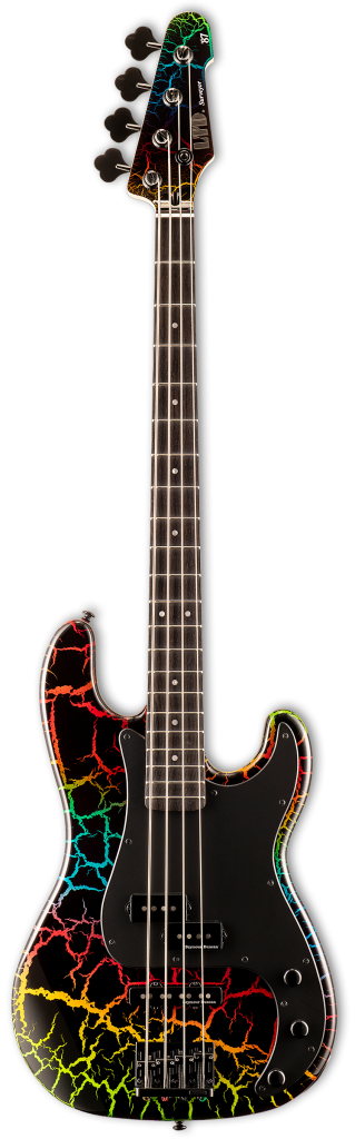 ESP LTD Surveyor '87 Electric Bass Guitar - Rainbow Crackle