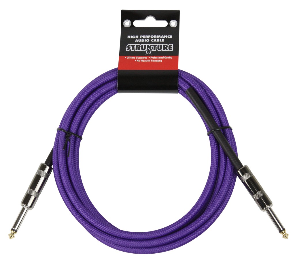 Strukture 1/4'-10' Woven Instrument Cable, Purple, SC10PP