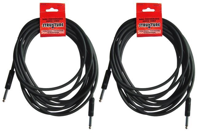 Strukture 2 Pack 18' Instrument Cable, 1/4', Thick ABS Inner Sleeve, SC186R ^2
