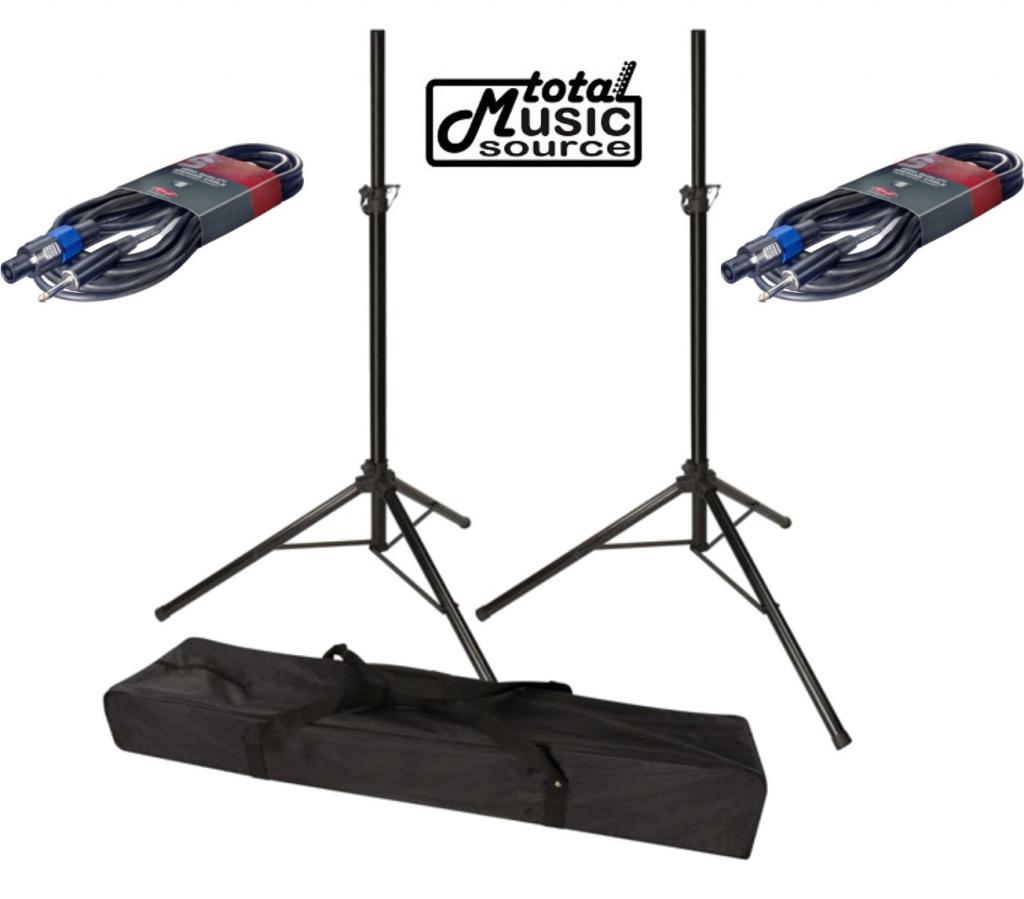 Strukture Promo Speaker Stand - 2 Heavy Duty Steel Stands w/ Cables & Nylon Carry
