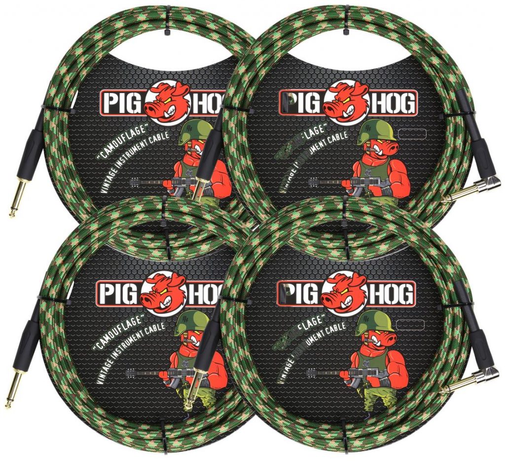 4 Pack Pig Hog Instrument Cable 