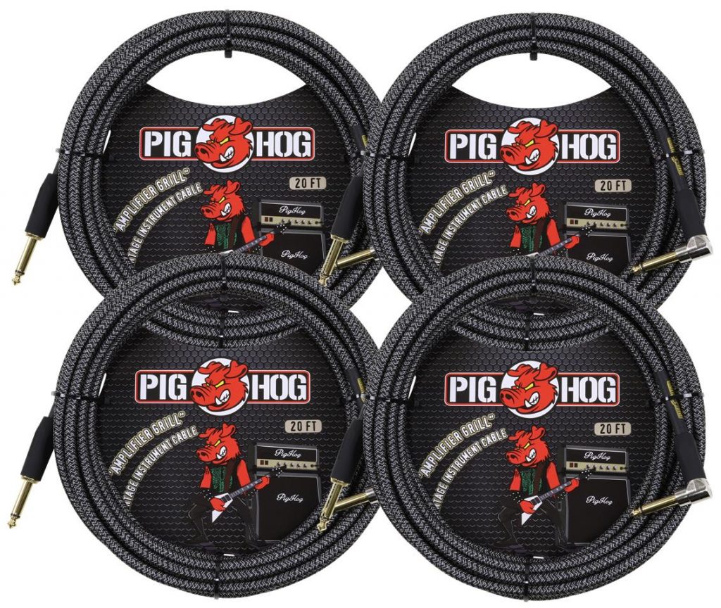 4 Pack Pig Hog Instrument Cable 