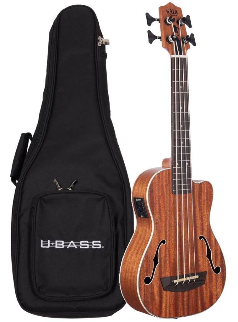 Kala UBASS-JYMN-FS Journeyman Acoustic-Electric U-Bass With F-Holes Ukelele Bass Guitar
